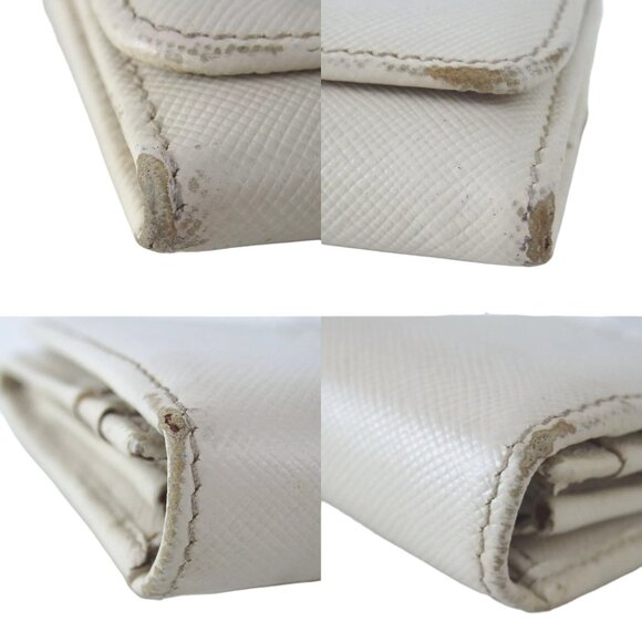 840136AM (C1) Prada Wallet Long Ivory Leather - Picture 5 of 12